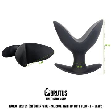 Brutus Siliconen Open Wide Buttplug Twin Tip - M