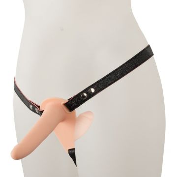 Vibrerende Dubbele  Strap-on - Huidskleur