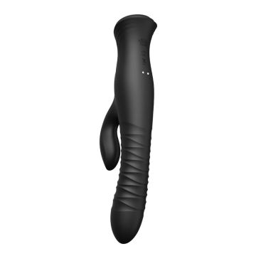 Stotende en Verwarmende Rabbit Vibrator Mose - Zwart