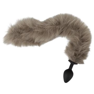 Buttplug Fluffy Tail - Grijs