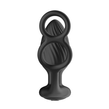 Roterende Buttplug Met Cock & Ballring Nexus Tornado - Zwart