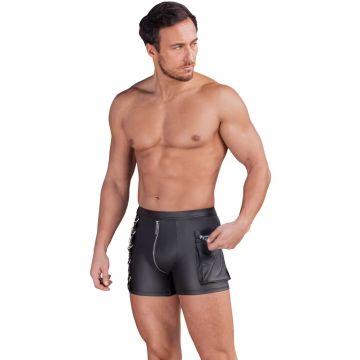 Strakke Shorts met Zilveren Details - Zwart