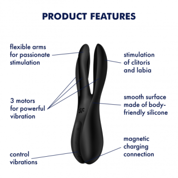 Satisfyer Threesome 2 Vibrator - Zwart