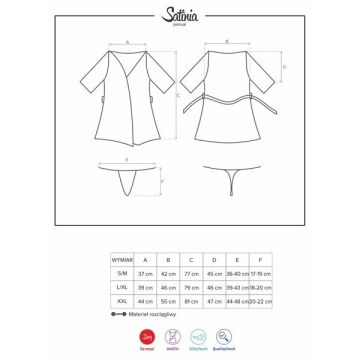 Satinia Peignoir en String Blauw