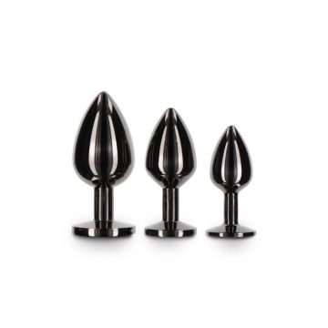 Buttplug With Diamond Jewel M - Zwart