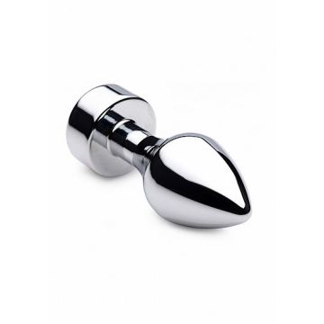 Aluminium Buttplug met Roze Steen