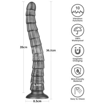 King Sized Vibrerende Vibrax Slider Oplaadbare Dildo - 37 cm