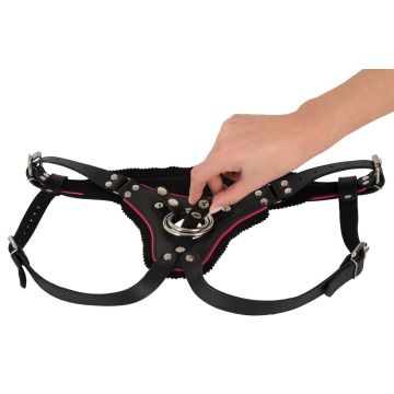 Zado Leren Strap-On Harnas - Zwart