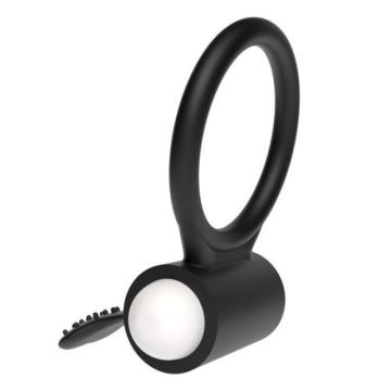 Cockring met Tongetje - Zwart