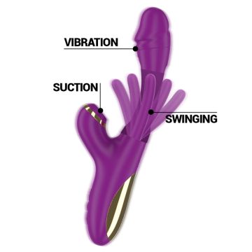 Intense Multifunctionele Rabbit Vibrator met Oscillerende Tong Ateneo - Paars