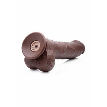 Spuitende en Vibrerende Dildo - Bruin