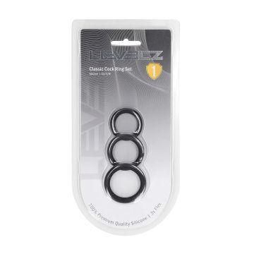 Silicone Cockring Set van 3 XS/S/M - Zwart