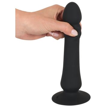 Stotende Anaalplug met Zuignap - Zwart