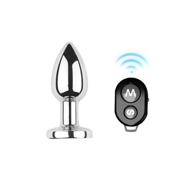 Vibrerende Buttplug Aluminum met Afstandsbediening - Small