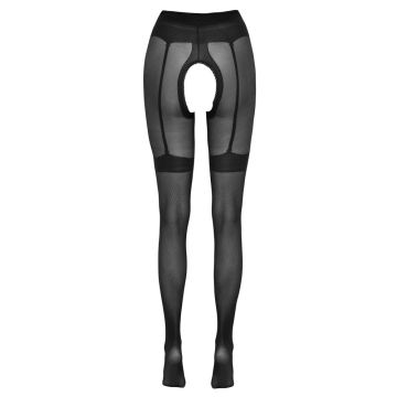 Panty met open kruis jarretelgordel motief