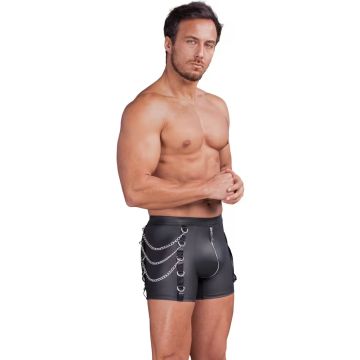 Strakke Shorts met Zilveren Details - Zwart