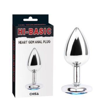 Metalen Buttplug met Fonkelsteen - Blauw