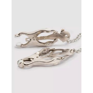 Metalen Clover tepelklemmen met ketting