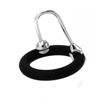 Cum Stopper met 2 Siliconen Ringen - Zwart