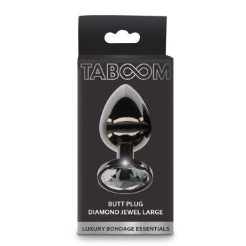Buttplug With Diamond Jewel L - Zwart