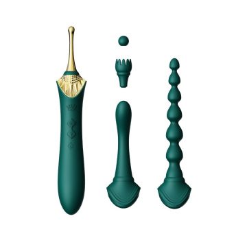 Bess 2 Verwarmende Clitoris Massager met 4 Opzetstukken - Groen