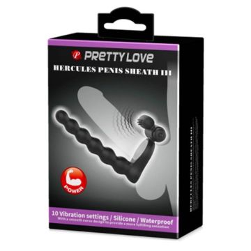 Cockring met Anal Beads en Clitoris Stimulator