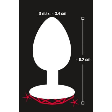 Aluminium Buttplug met Hartjes Diamand