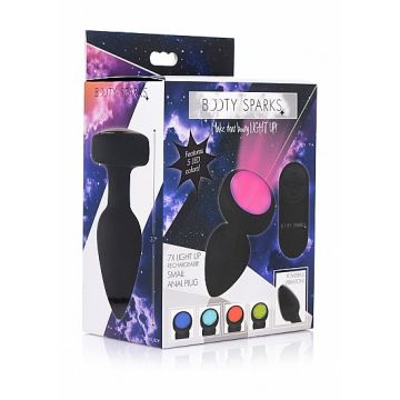 Vibrerende Buttplug met Led Verlichting - Zwart