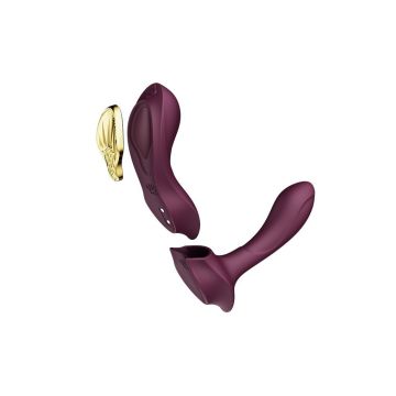 Aya Draagbare Vibrator met Afstandsbediening - Paars