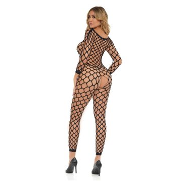 Bodystocking Pink Lipstick Swipe Right - Zwart