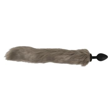 Buttplug Fluffy Tail - Grijs