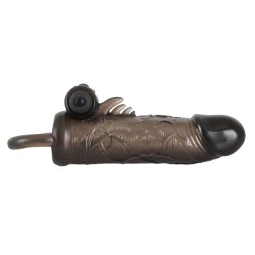 Rebel Penissleeve Extension met Vibrerende Bullet Regular Fit - Zwart