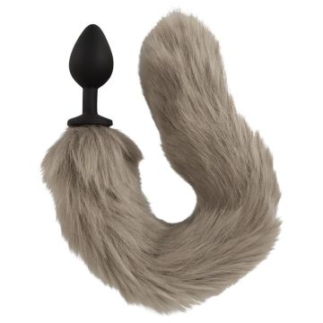 Buttplug Fluffy Tail - Grijs
