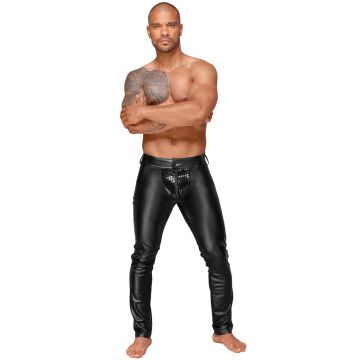 Noir Handmade Wetlook Broek - Zwart