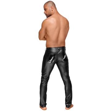 Noir Handmade Wetlook Broek - Zwart