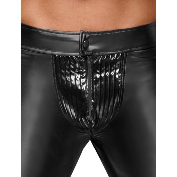 Noir Handmade Wetlook Broek - Zwart