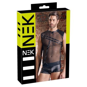 Transparant T-shirt met Diagonale Strepen