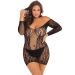 Demure Bodystocking Jurkje Plus Size - Zwart Demure Bodystocking Jurkje Plus Size - Zwart