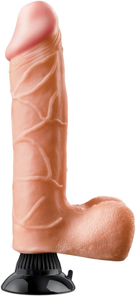 Real Feel Vibrator Dildo Deluxe Flesh 27 cm