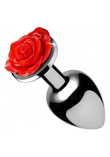 Red Rose Anal Plug M - Rood